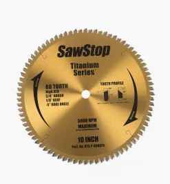 Lee Valley 10" Titanium-Coated Saw Blades For SawStop Saws