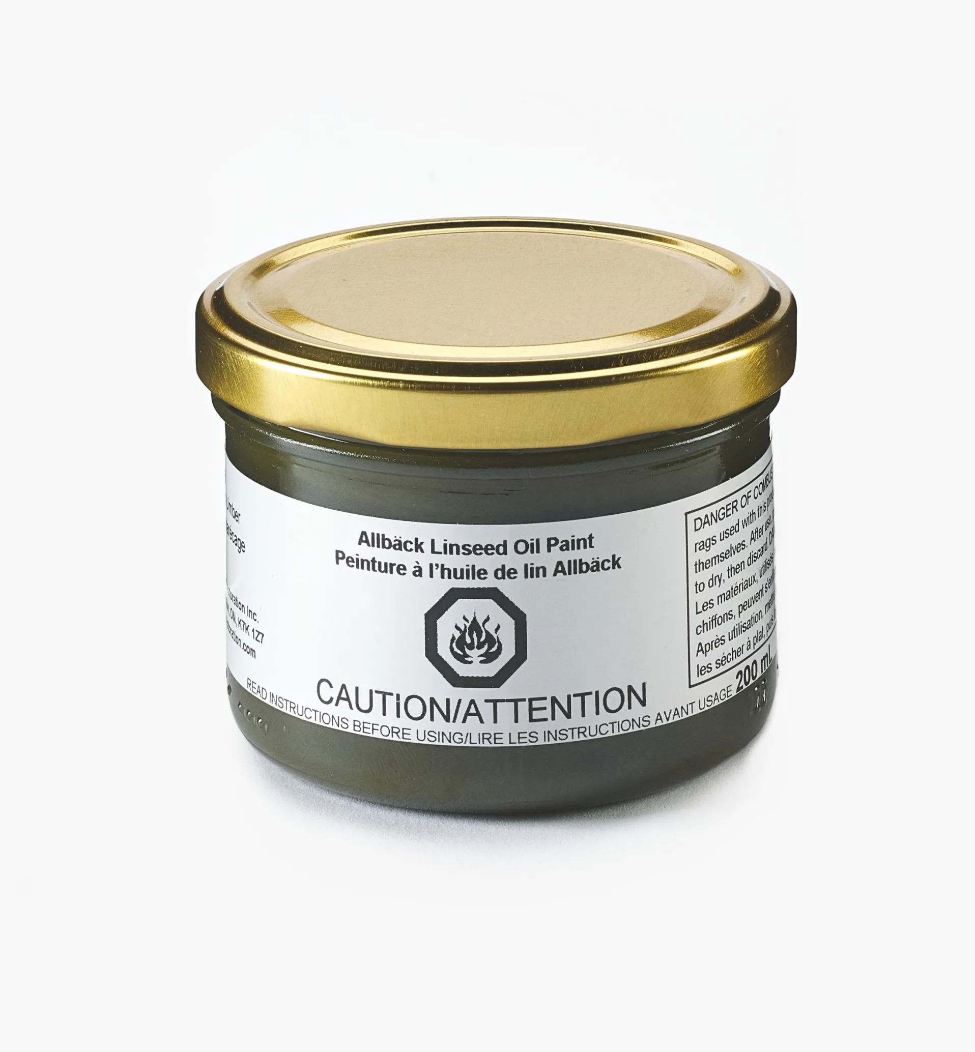 Lee Valley Allbäck Green Umber Linseed Oil Paint