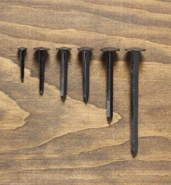 Lee Valley Black Steel Diamond-Head Forged Nails From Clouterie Rivierre, 140 Assorted Pieces