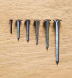 Lee Valley Blued Steel Diamond-Head Forged Nails From Clouterie Rivierre