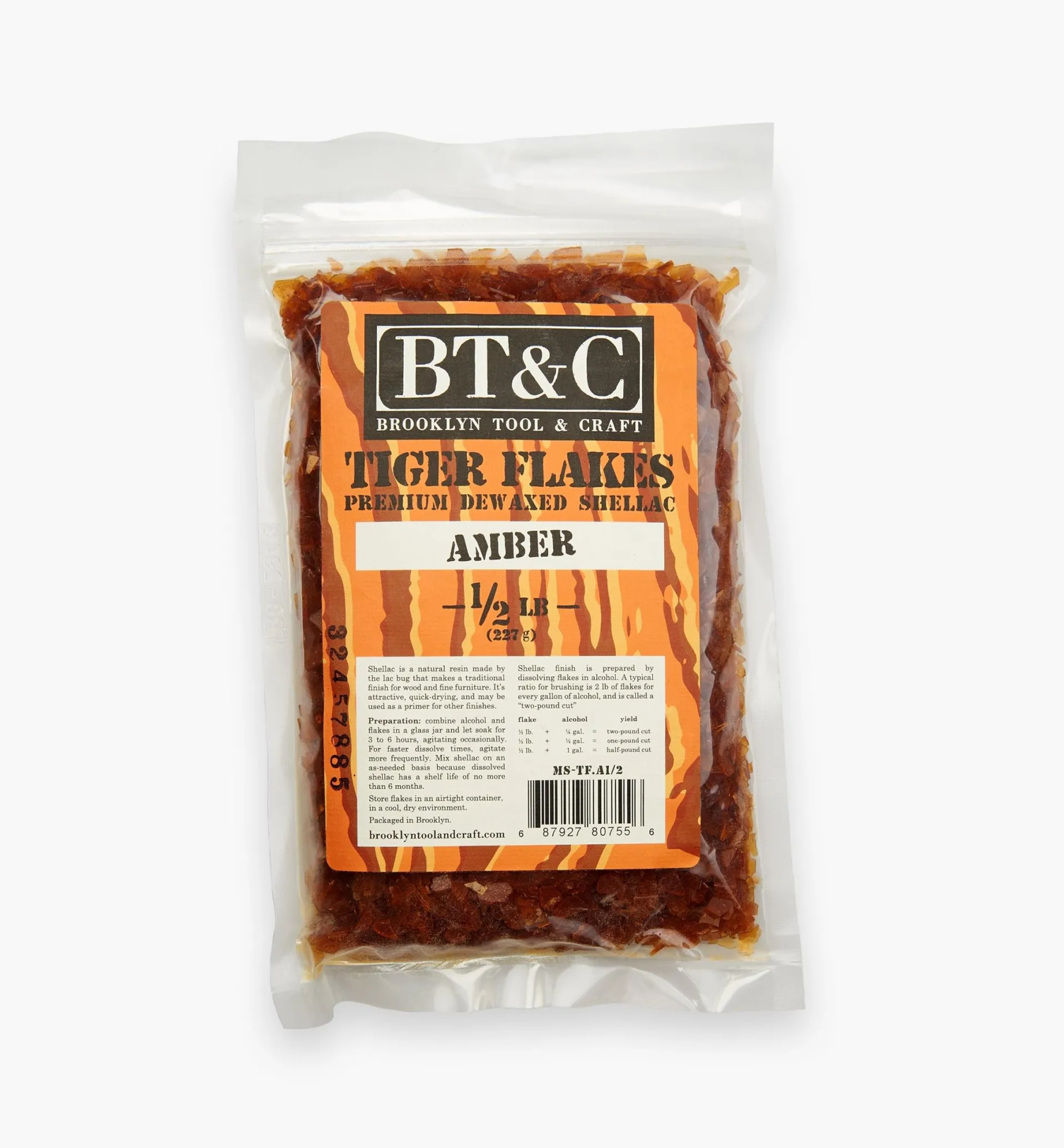 Lee Valley Brooklyn Tool & Craft De-Waxed Shellac Flakes