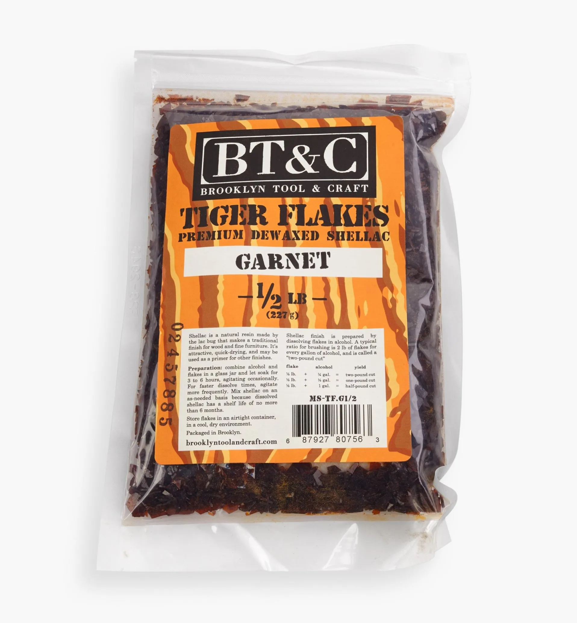 Lee Valley Brooklyn Tool & Craft De-Waxed Shellac Flakes