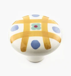 Lee Valley Brown Checker Painted Ceramic Knobs