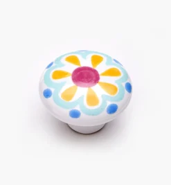 Lee Valley Brown Floral Painted Ceramic Knobs
