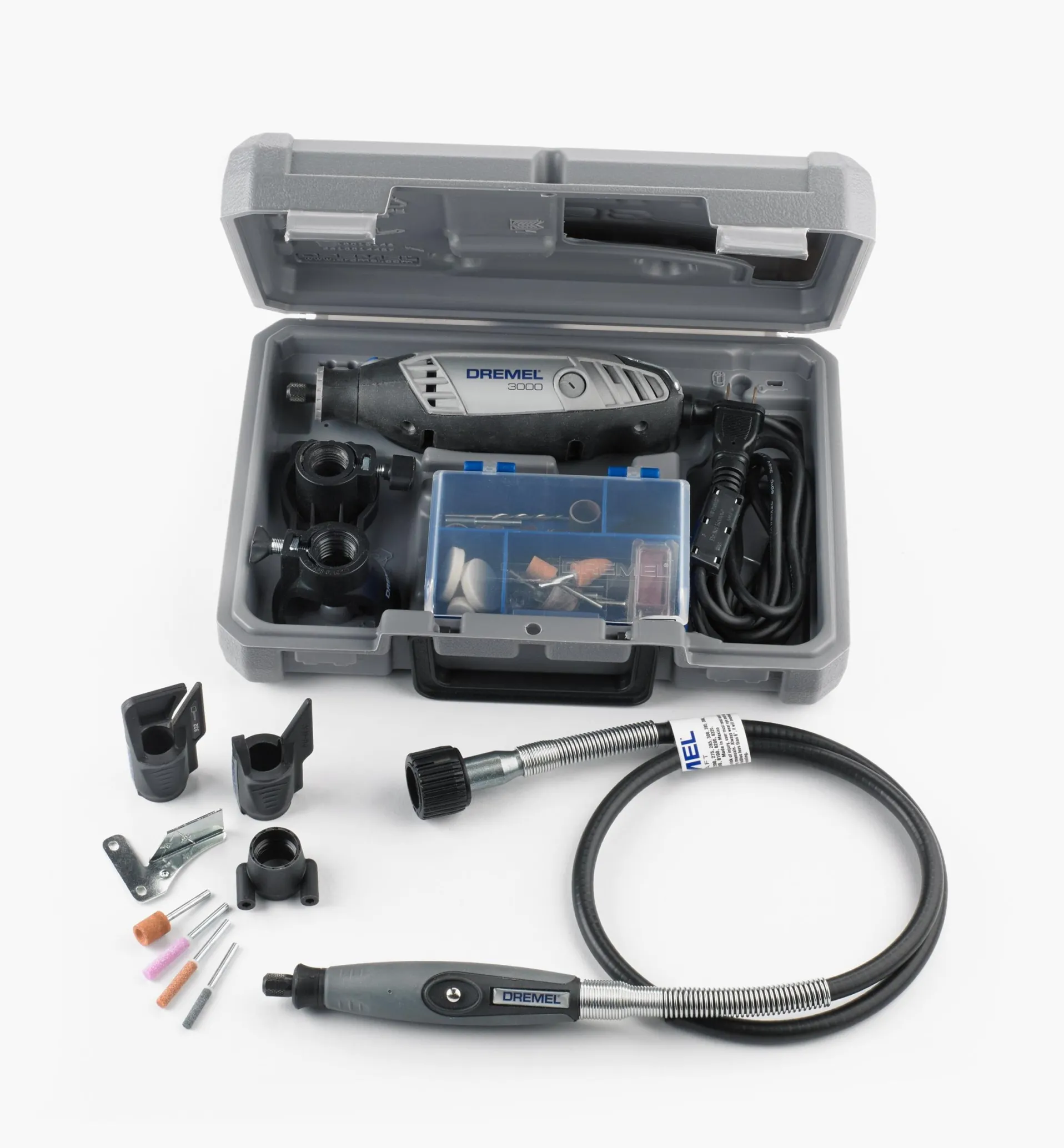 Lee Valley Dremel 3000-2/28 Rotary Tool Kit Bonus 36" Flex Shaft & Sharpening Attachment Kit
