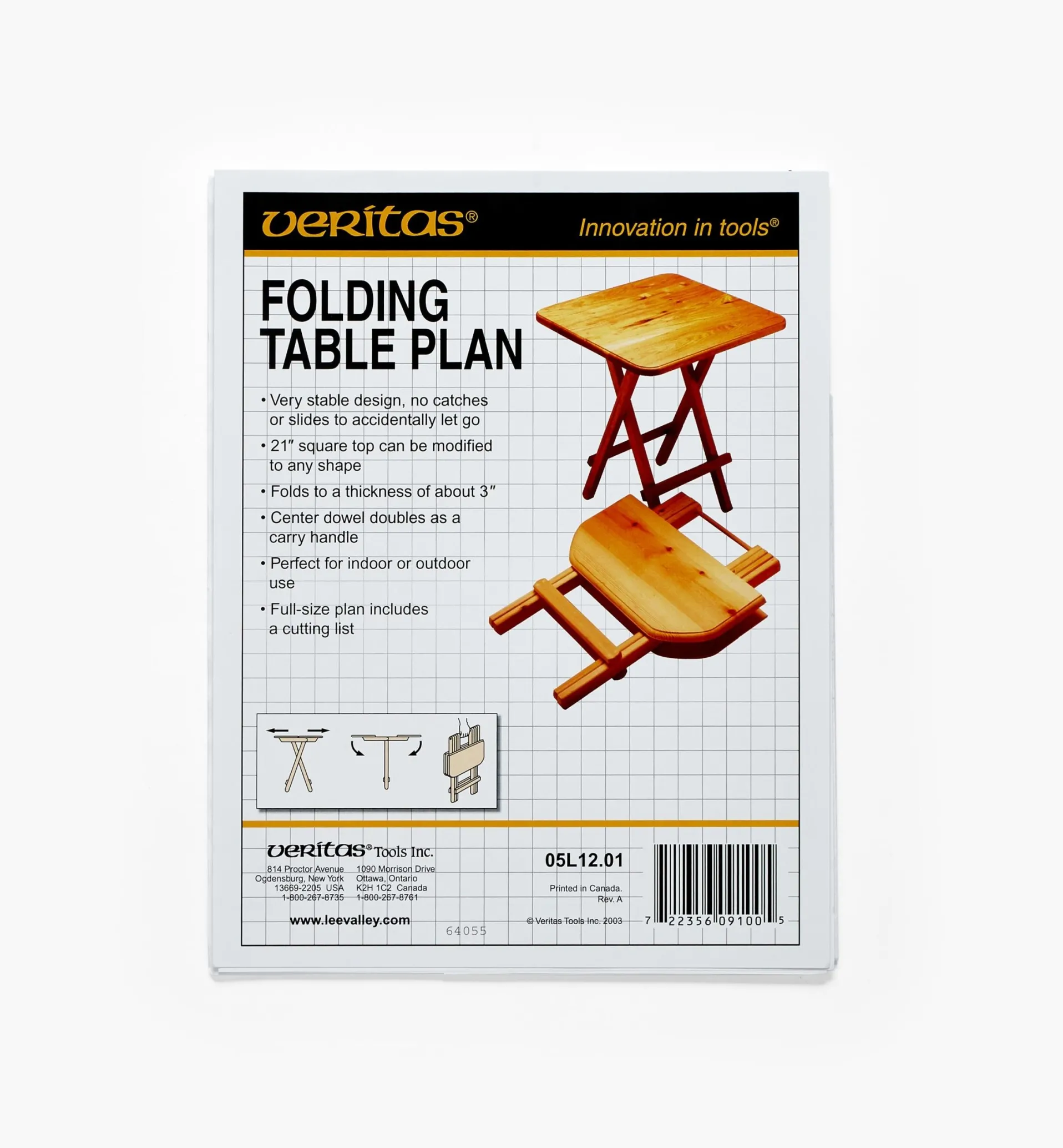 Lee Valley Folding Table Plan