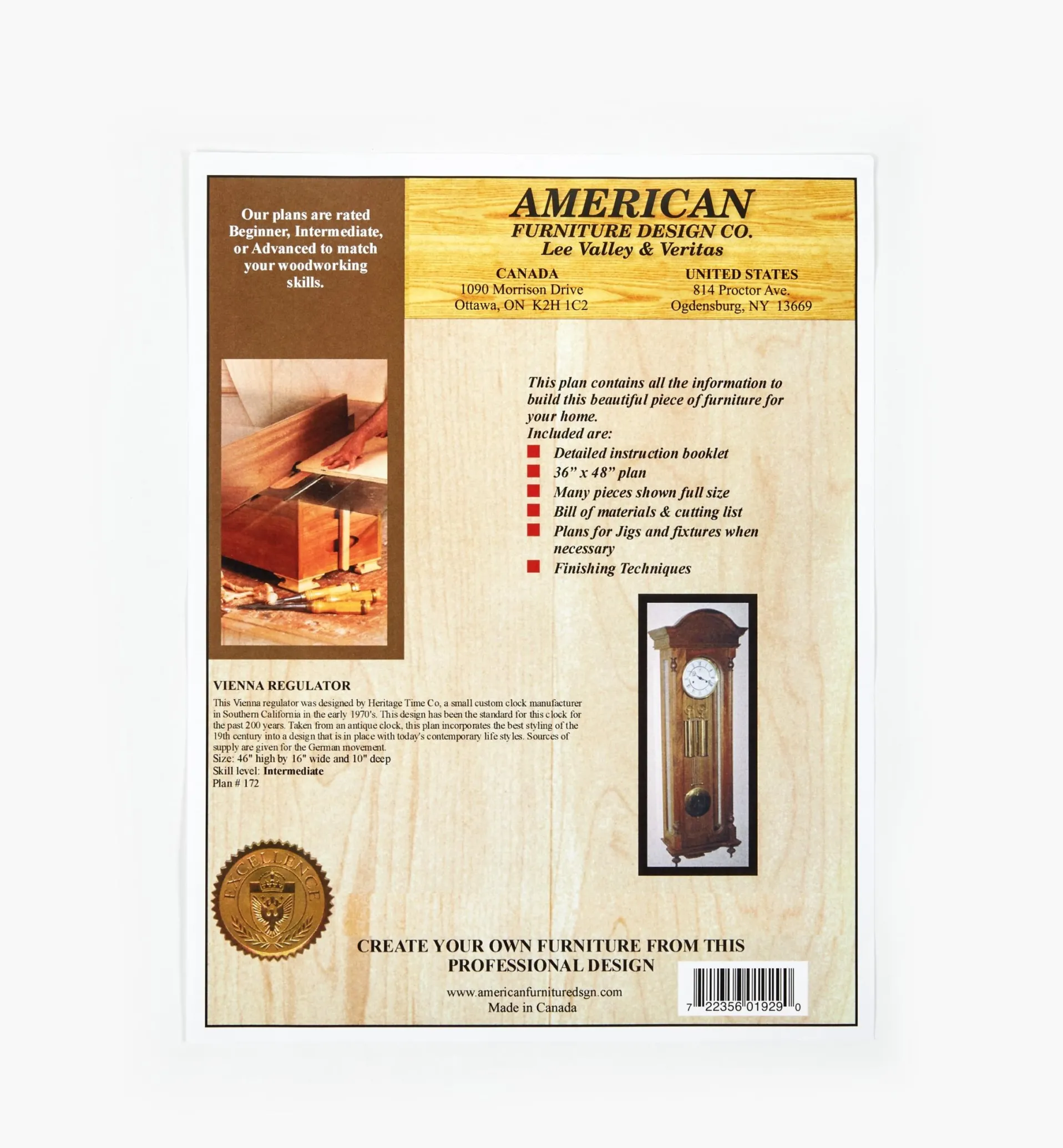 Lee Valley Heritage Time Co. Clock Plan