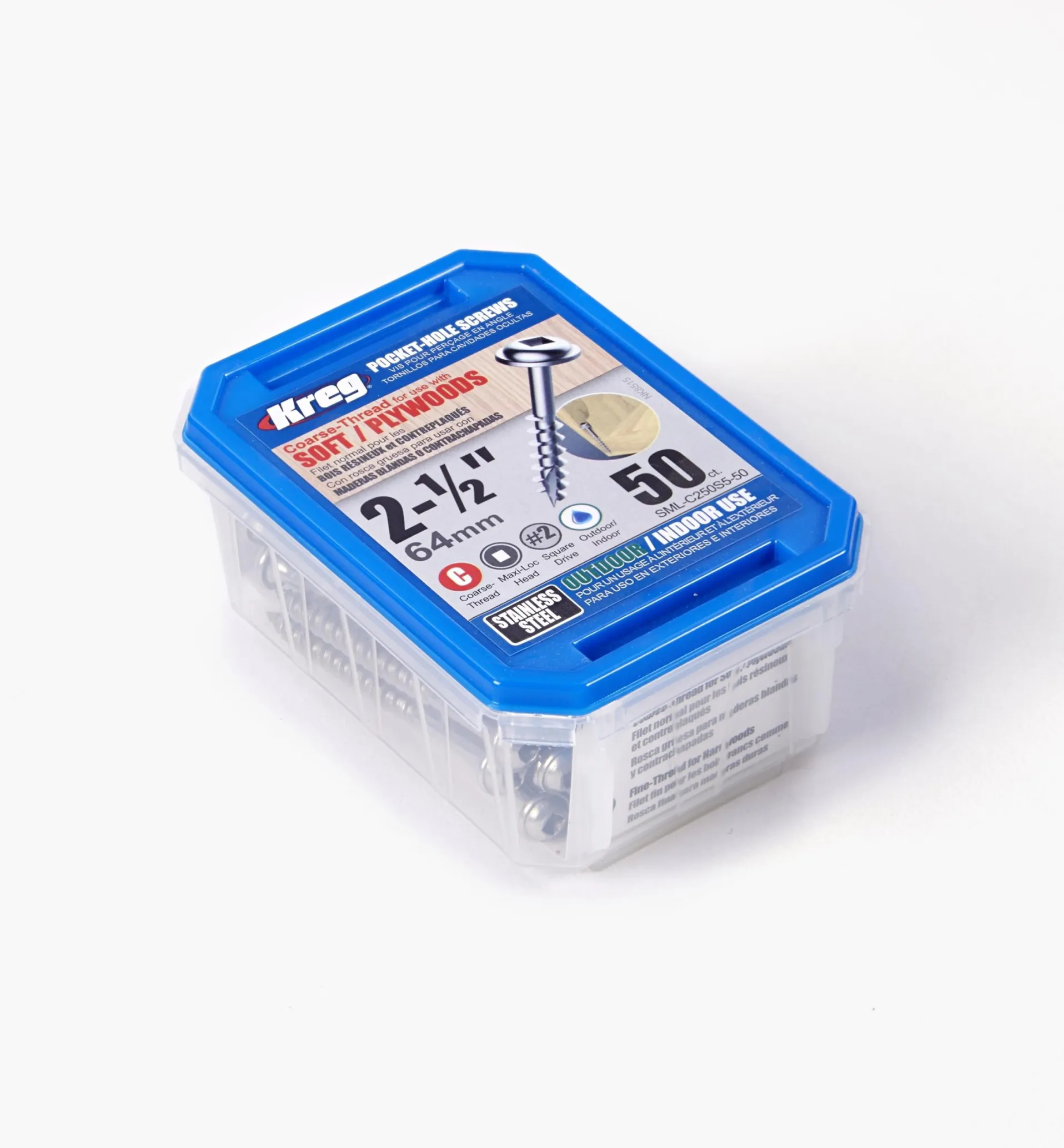 Lee Valley Kreg Stainless-Steel Exterior Pocket-Hole Screws