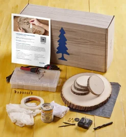 Lee Valley Make It Yourself Pyrography Clock & Coasters Kit