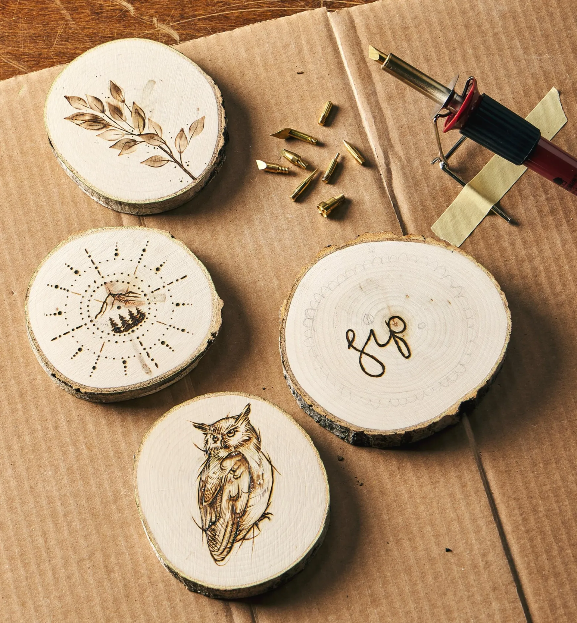 Lee Valley Make It Yourself Pyrography Clock & Coasters Kit