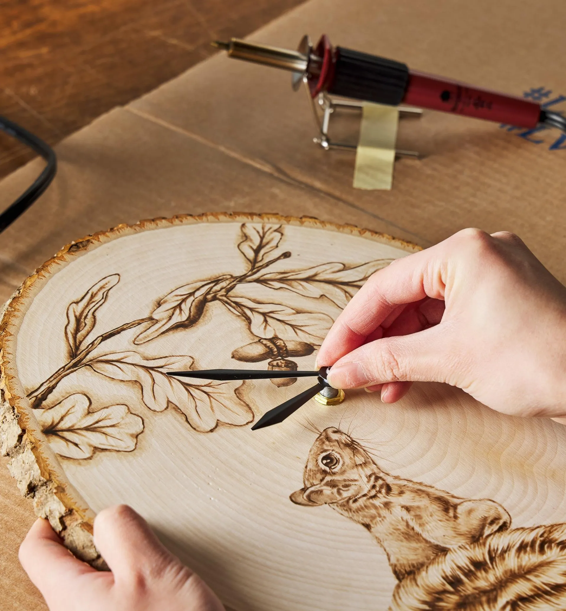 Lee Valley Make It Yourself Pyrography Clock & Coasters Kit