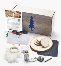 Lee Valley Make It Yourself Pyrography Clock & Coasters Kit