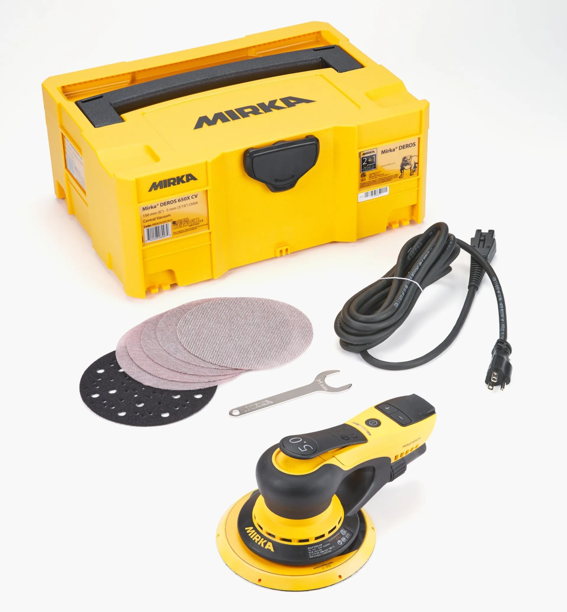 Lee Valley Mirka DEROS 6" Random-Orbit Electric Sander, 5mm Orbit, With Systainer Case