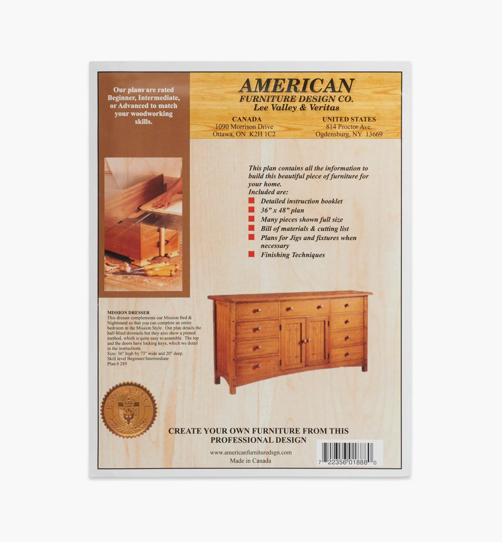 Lee Valley Mission Dresser Plan