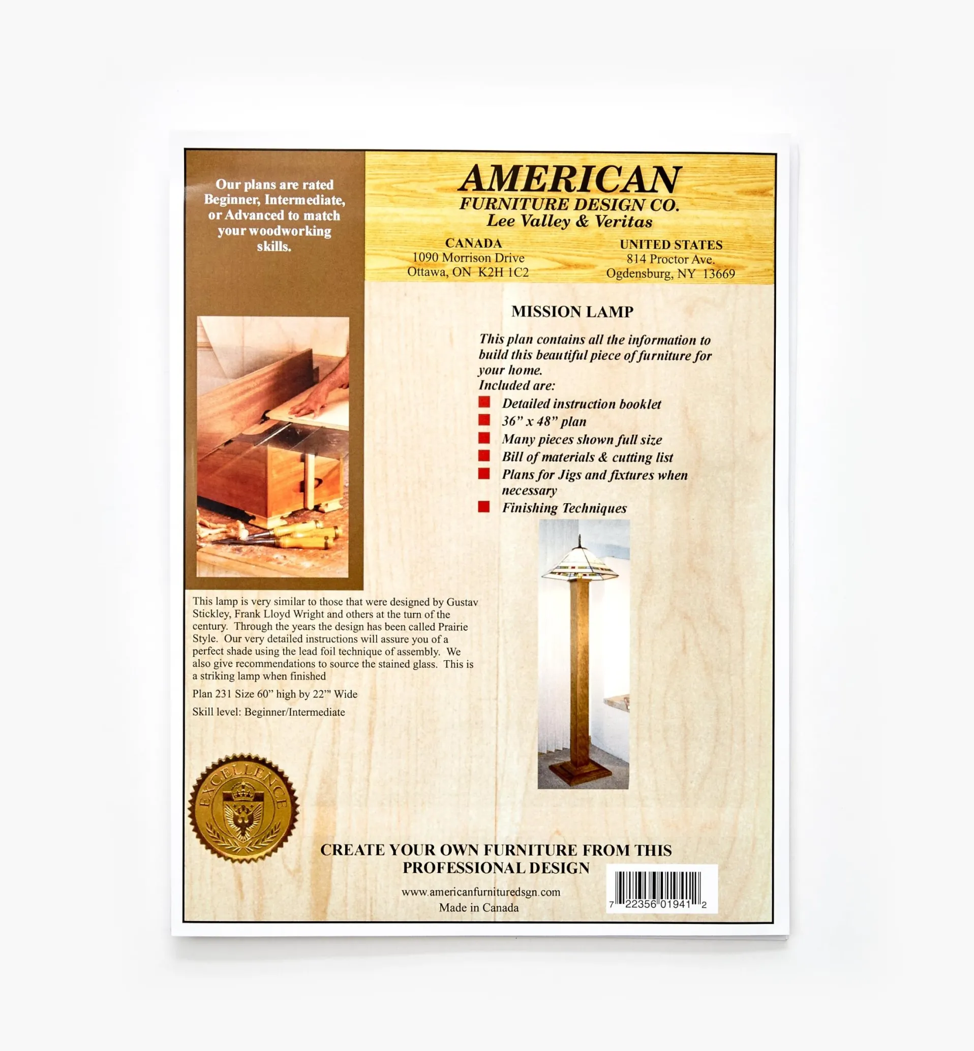 Lee Valley Mission Lamp Plan