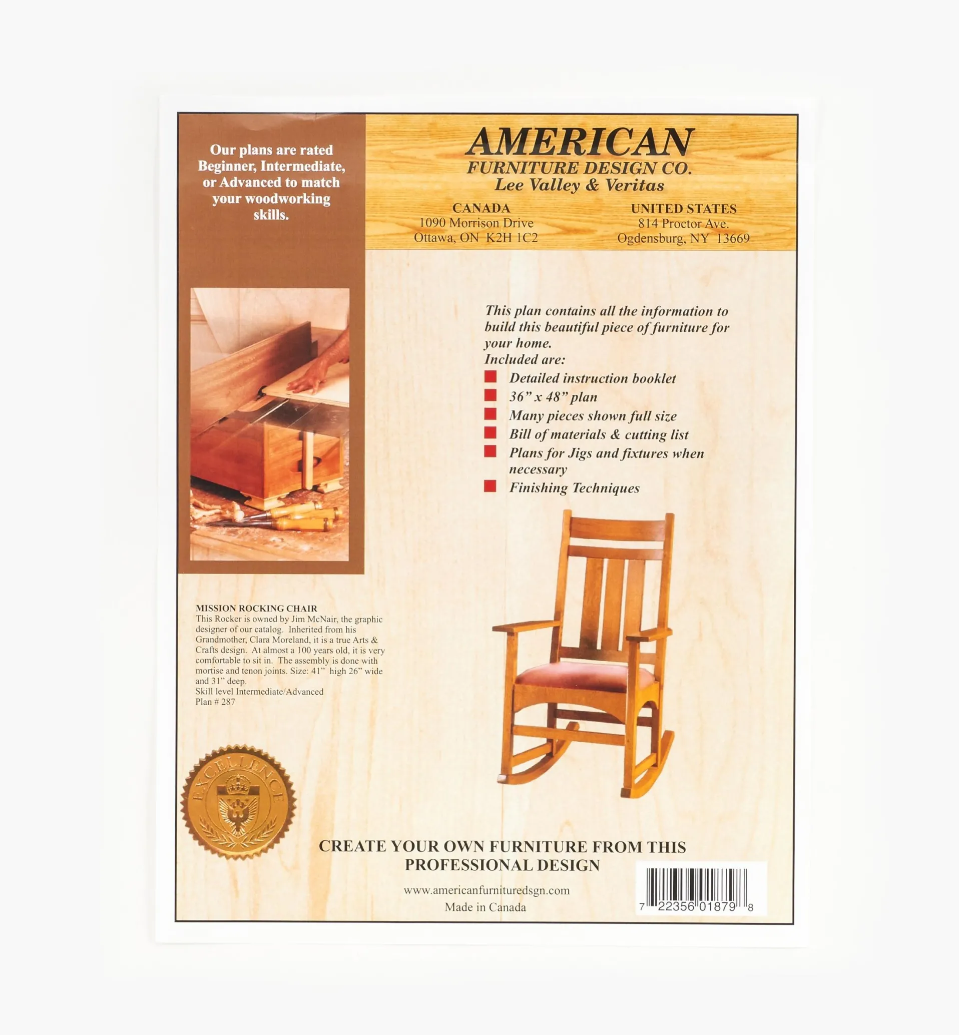 Lee Valley Mission Rocking Chair Plan