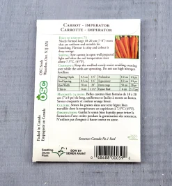 Lee Valley OSC Carrot Seed Packets