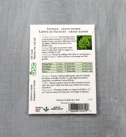 Lee Valley OSC Lettuce Seed Packets