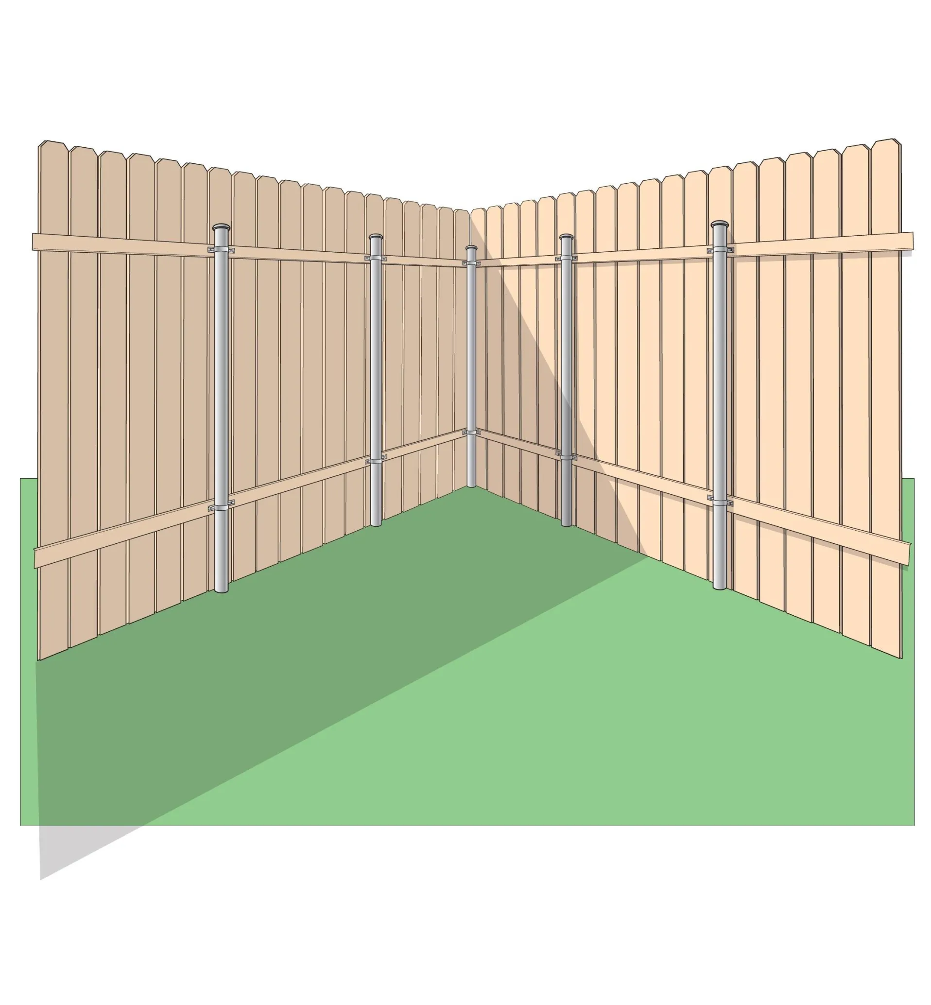Lee Valley Ozco Wood-Metal Fence In-Line Bracket
