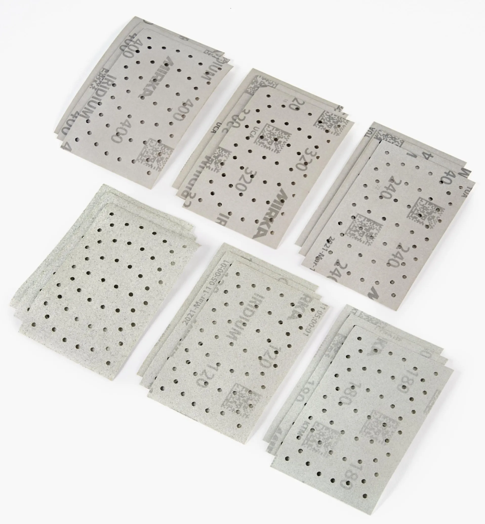 Lee Valley 18-Pc. Sample Pack Of Mirka Iridium 3" × 5" 54-Hole Grip Sheets