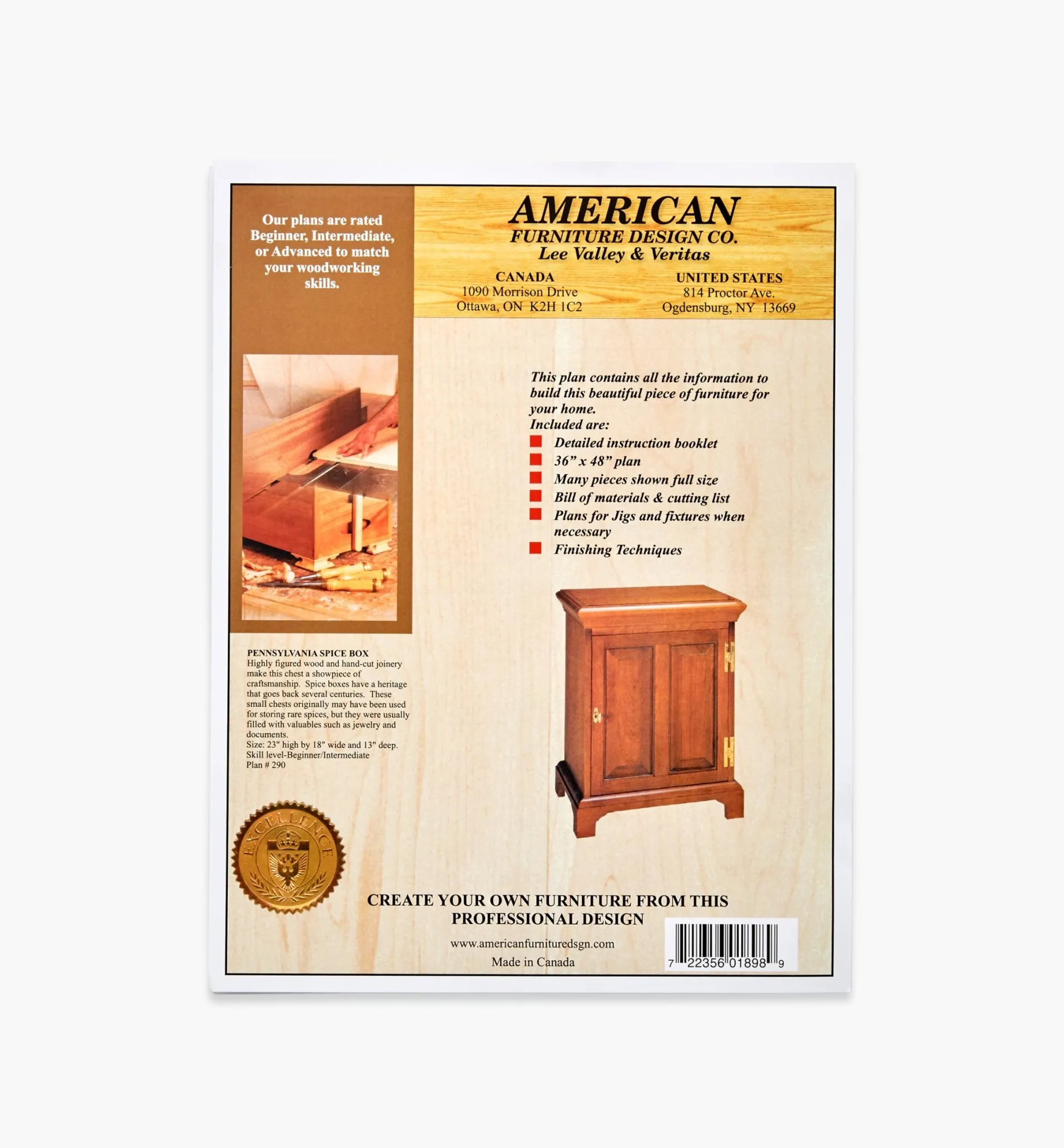 Lee Valley Pennsylvania Spice Box Plan