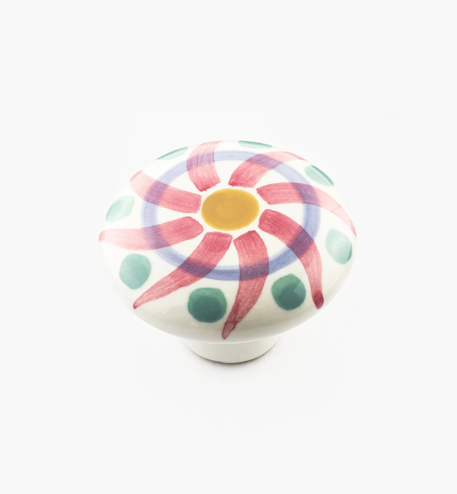 Lee Valley Red Swirl Painted Ceramic Knobs