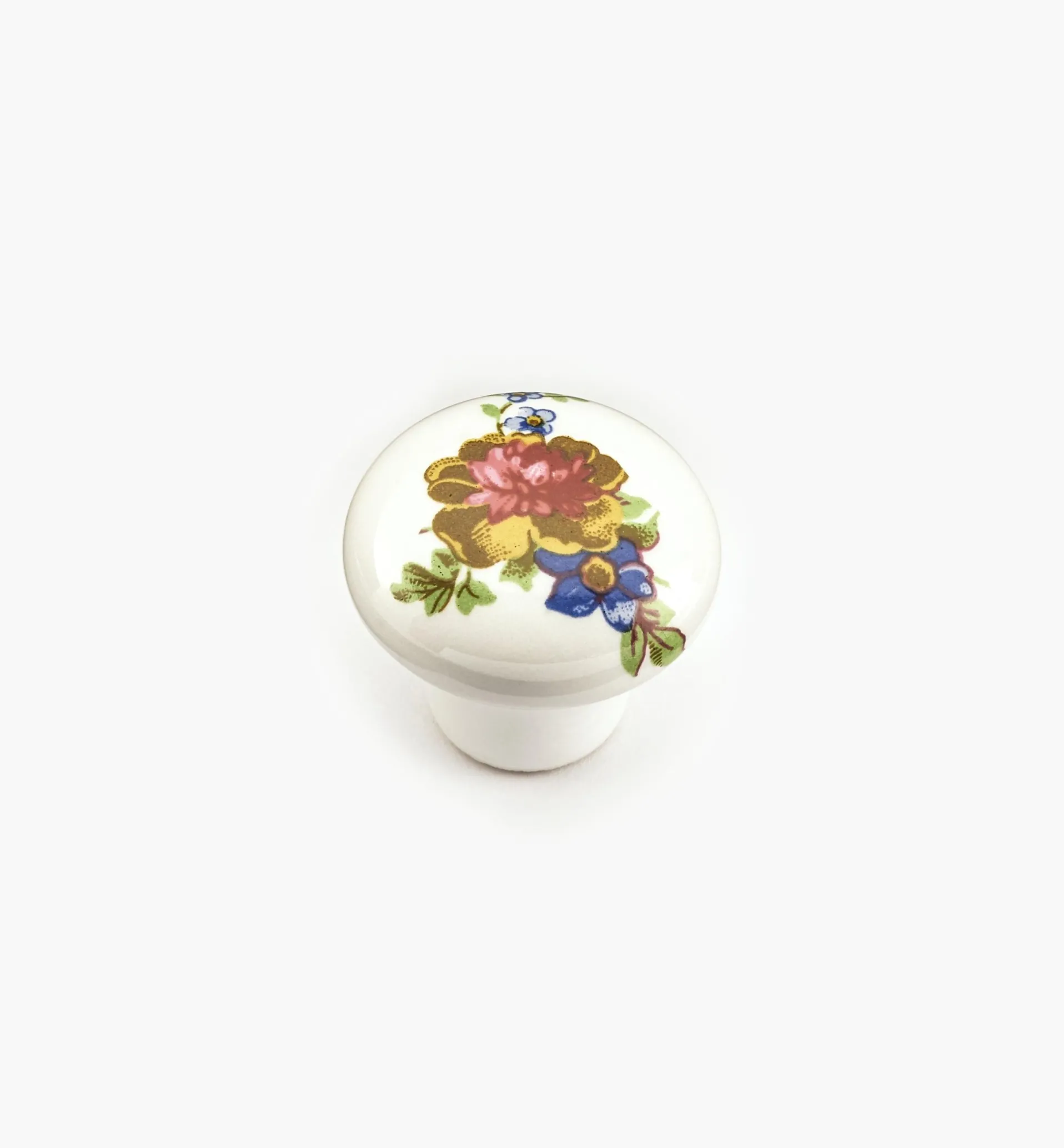 Lee Valley Red/Blue Floral Ceramic Knobs