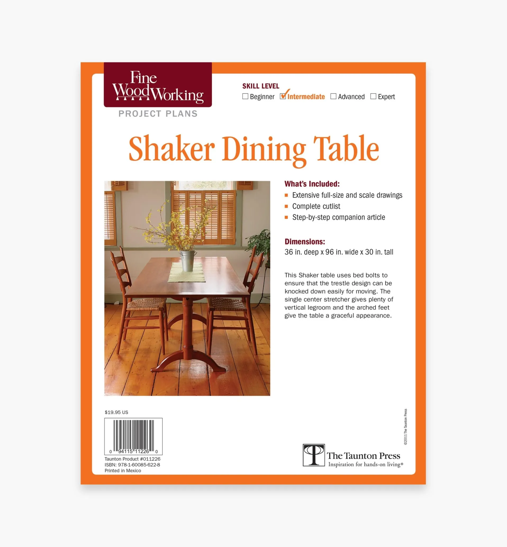 Lee Valley Shaker Dining Table Plan