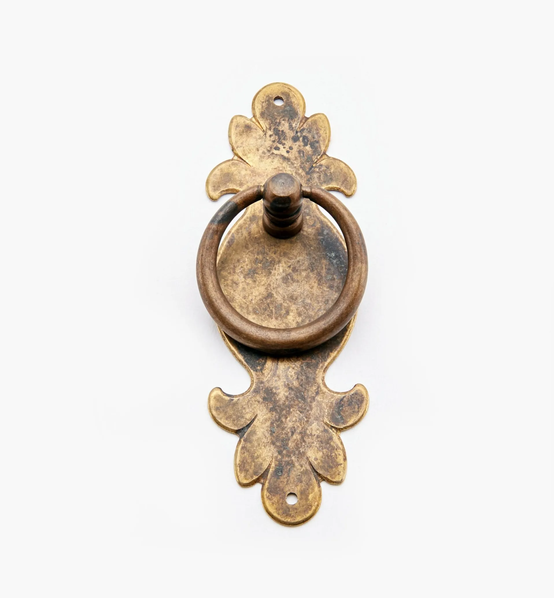 Lee Valley Solid Brass Plate Ring Pull With Escutcheon