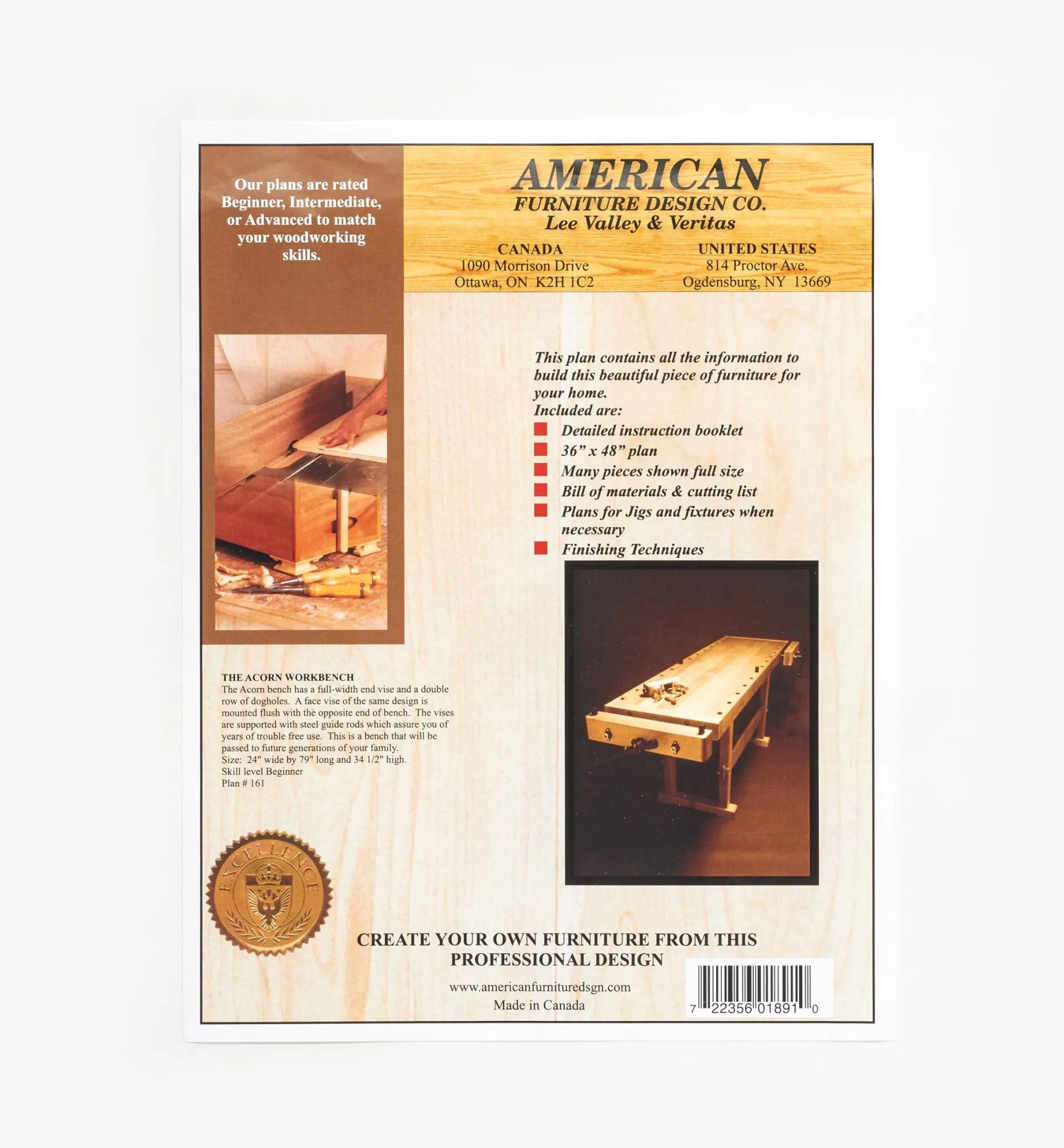 Lee Valley The Acorn Workbench Plan