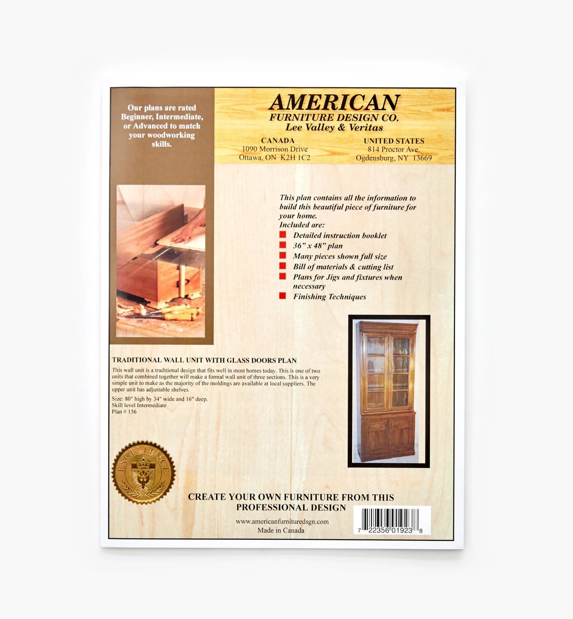 Lee Valley Traditional Wall Unit Plans