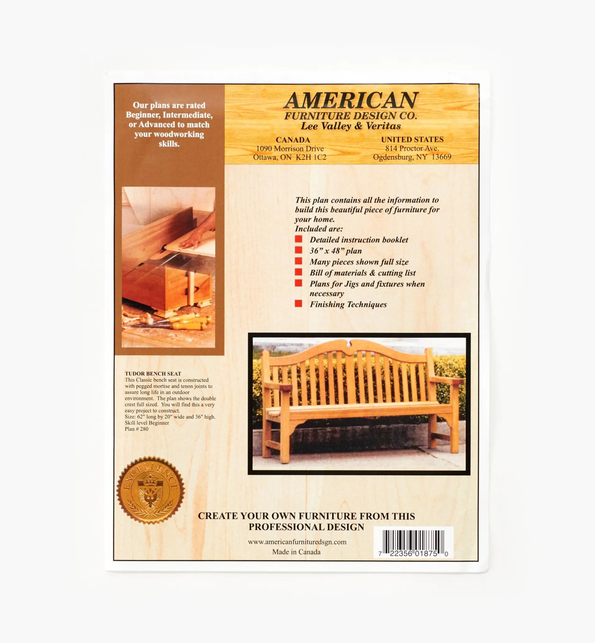 Lee Valley Tudor Chair, Table & Bench Seat Plans