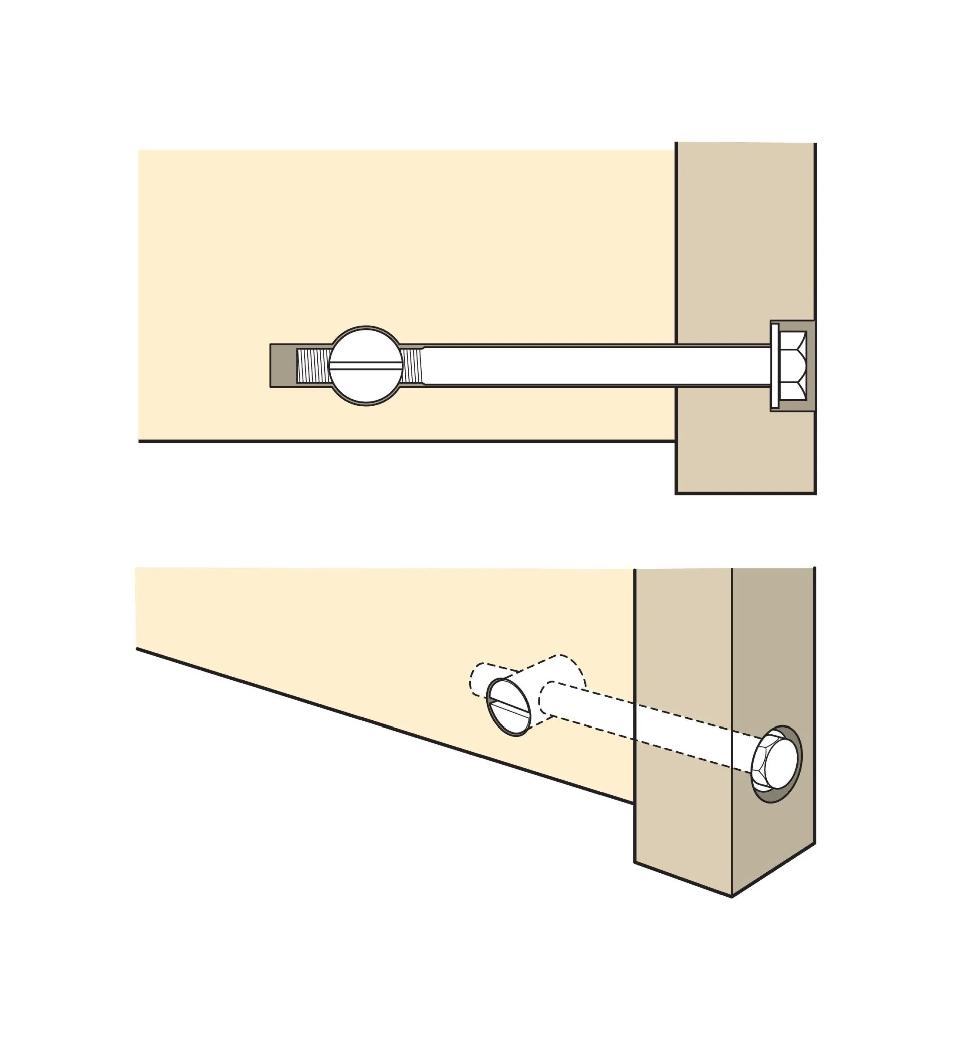 Lee Valley Veritas 3/8-16 (5") Knock-Down Fasteners