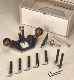 Lee Valley Veritas Large Router Plane, Box & Imperial Blades Set